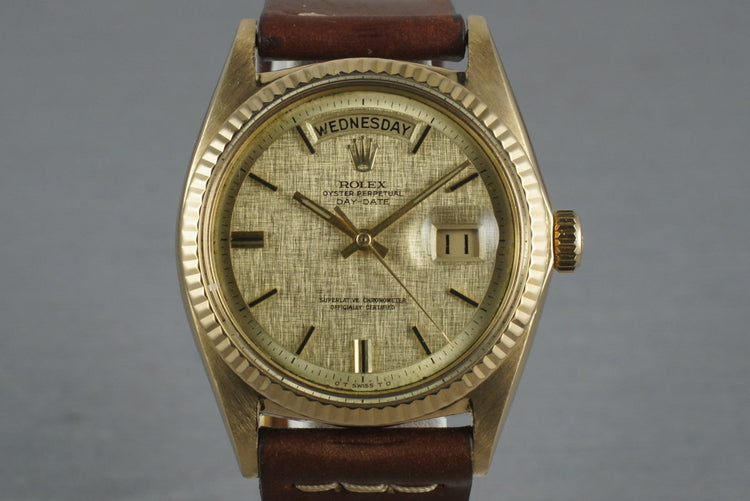 Rolex Vintage 18K YG President: 1803 with Linen Dial