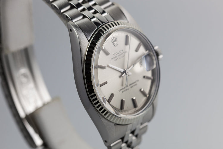 1971 Rolex Datejust 1601 Silver Non-Lume Dial with Box and Papers