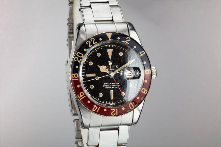 1958 Rolex GMT-Master 6542 Spidered Gilt Chapter Ring Dial with Bakelite Bezel Insert