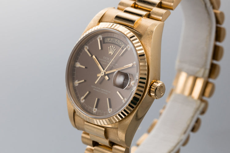 1979 Rolex Day-Date 18038 Brown Dial with Service Papers