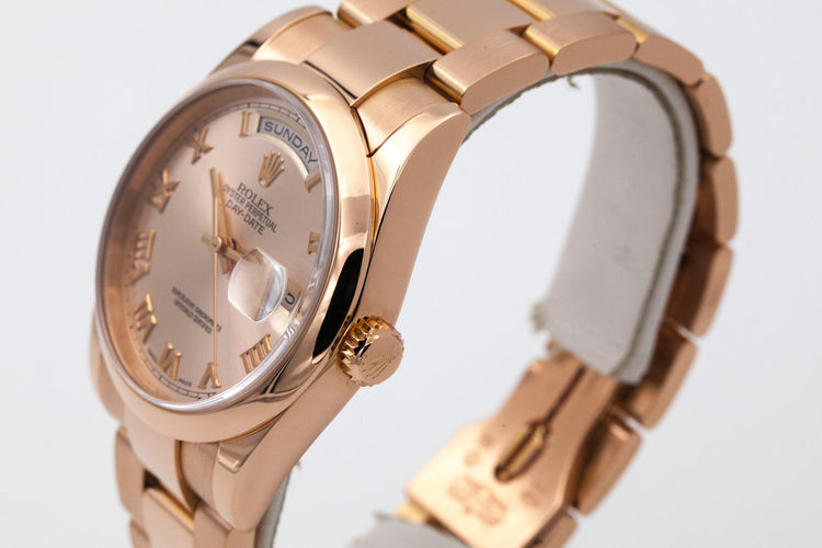 2000 Rose Gold Day-date 118205 with Box and Papers