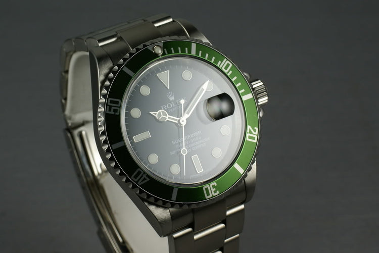 Rolex Green Submariner 16610LV Box and Papers