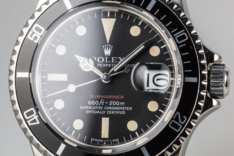 1971 Rolex Submariner 1680 with MK V Red Dial with Service papers