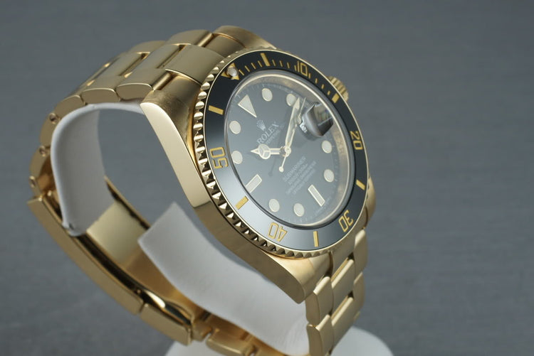 2008 Rolex Ceramic Submariner 18K Black Dial Ref: 116618 with Box and Papers