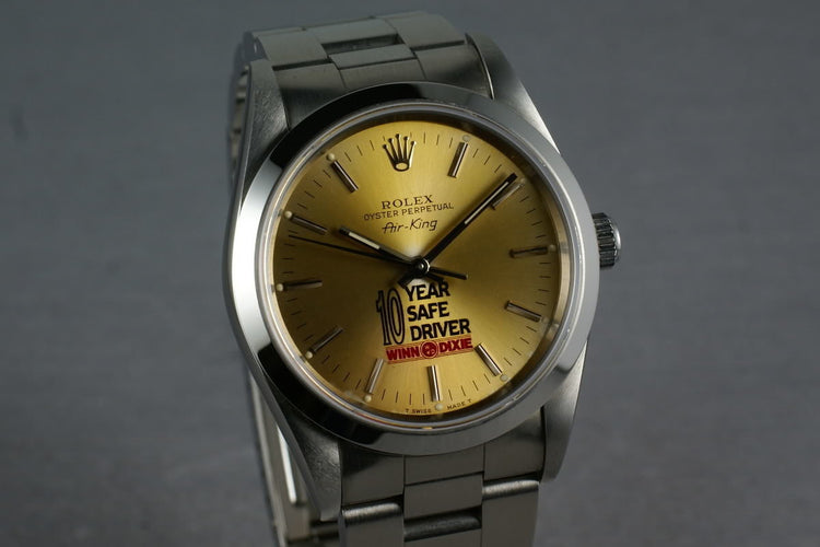 1993 Rolex Air-King 14000 Winn Dixie safe driver award watch B/P
