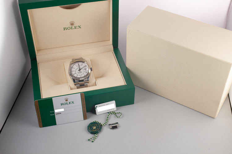 2018 Rolex Sky-Dweller 326934 Silver Dial with Box and Papers