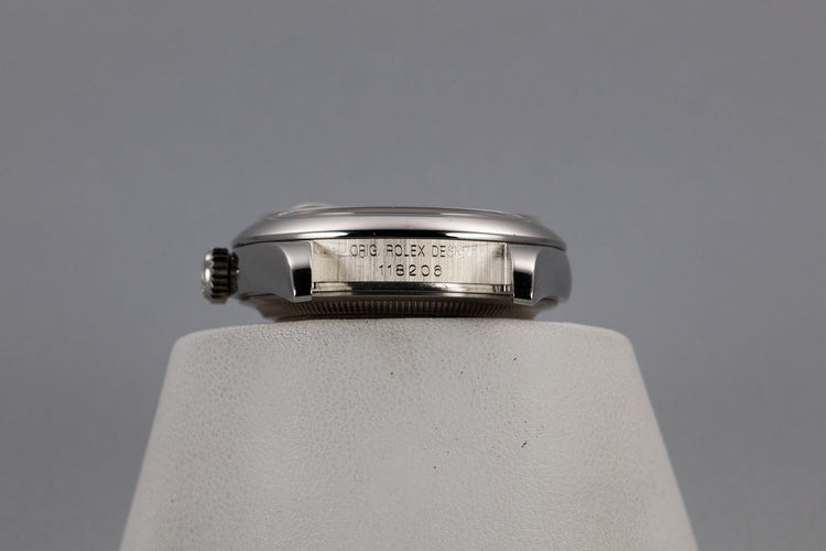 2000 Rolex Platinum Day-Date 118206 Glacier Blue Dial with Box and Papers