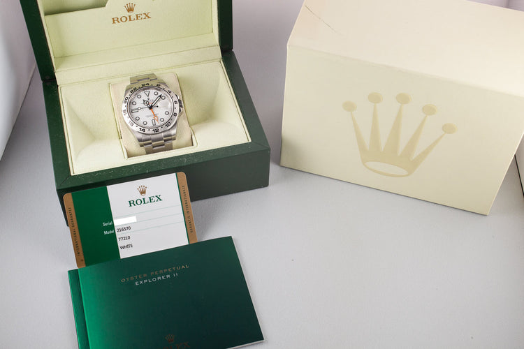 2015 Rolex Explorer II 216570 with Box and Papers