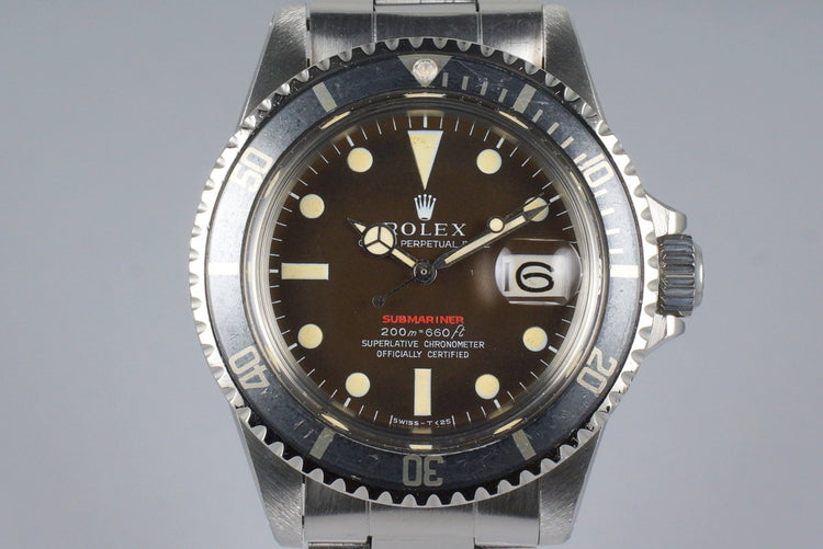 1969 Rolex Red Submariner 1680 BROWN Mark II Dial