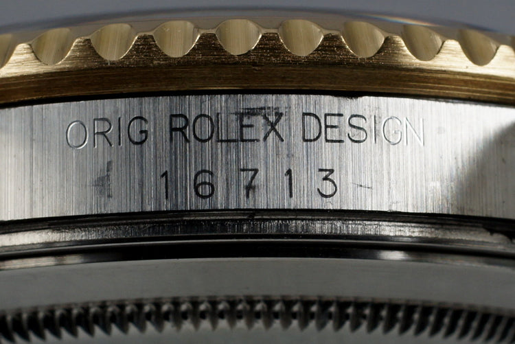 1995 Rolex Two Tone GMT II 16713 with Champagne Serti Dial