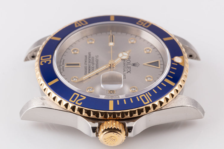 2006 Rolex Two-Tone Submariner 16613 T with Silver Serti Dial