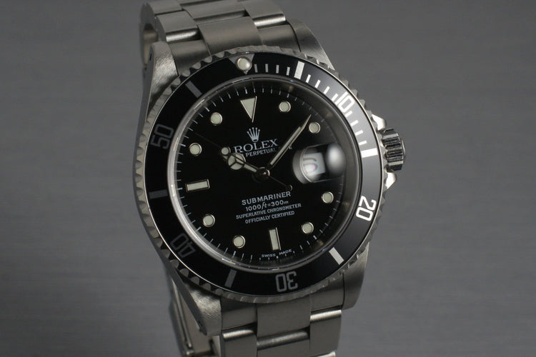 2002 Rolex Submariner 16610 with Box and Papers