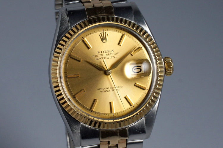 1962 Rolex Two Tone DateJust 1601 Non-Luminous Champagne Dial