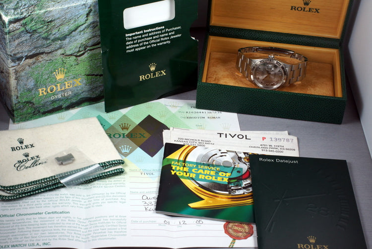 2003 Rolex DateJust 16264 Thunderbird with Box and Papers