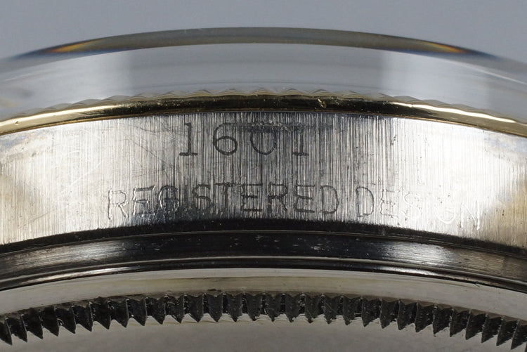 1961 Rolex Two Tone DateJust 1601 Glossy Gilt Black Dial