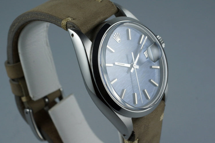 1969 Rolex Date 1500 Blue Textured Dial