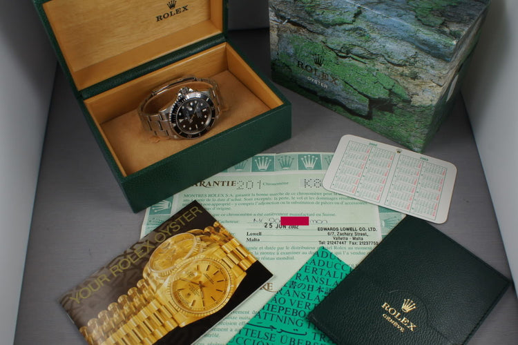 2001 Rolex Submariner 16610 with Box and Papers