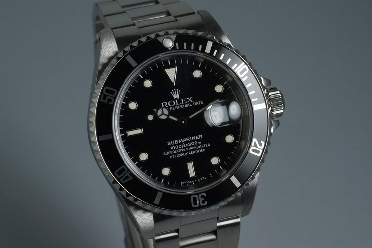 1990 Rolex Submariner 16610 with Rolex Service Card