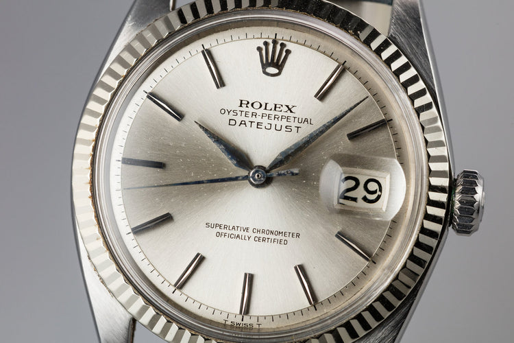 1964 Rolex DateJust 1601 No Lume Silver Dial