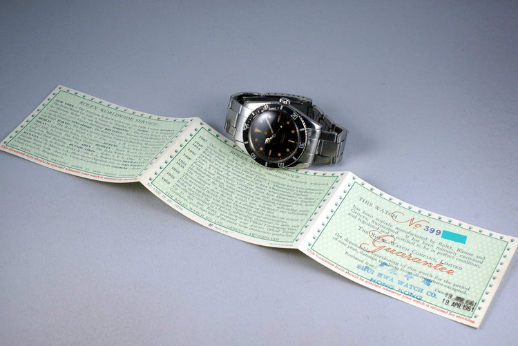 1959 Rolex Submariner 6536-1 Glossy Gilt Chapter Ring Dial with Papers