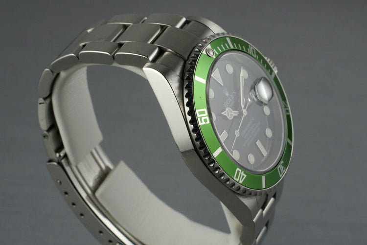 2009 Rolex Green Submariner 16610T Mark V Dial