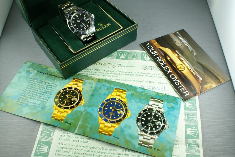 Rolex Submariner 16800 Matte Dial Box and Papers