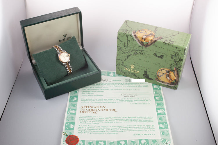 1995 Rolex Two Tone Ladies DateJust 69173 with Box and Papers