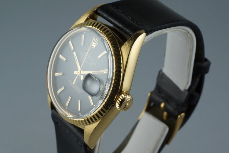 1971 YG Rolex DateJust 1601 with Matte Black Dial