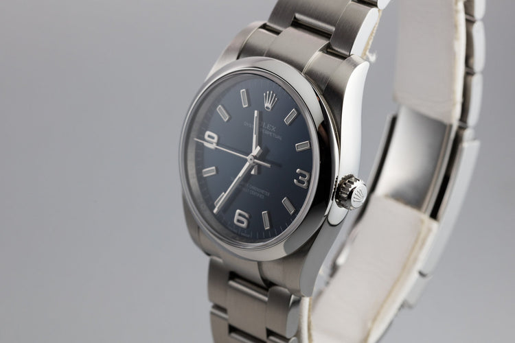 2017 Rolex Oyster Perpetual 114200 with Blue 3 6 9 Dial