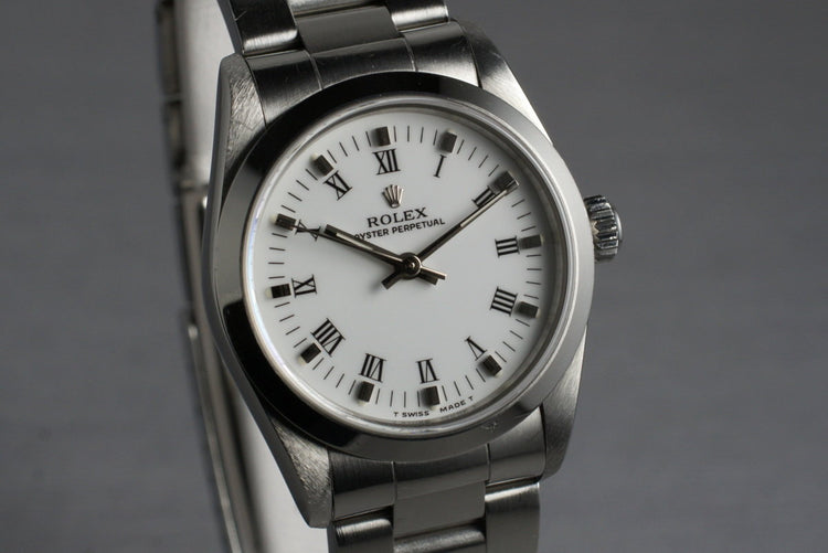 1997 Rolex MidSize Oyster Perpetual 67480 with White Roman Dial