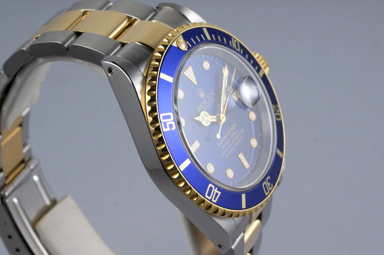 1995 Rolex Two Tone Blue Submariner 16613