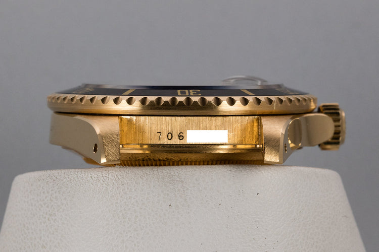 1981 Rolex 18K YG Submariner 16808 Matte Black Nipple Dial