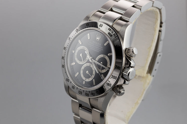 1999 Rolex Zenith Daytona 16520 Black Dial with Box and Papers