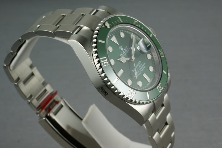 Ceramic Rolex GREEN Submariner 116610V Box and Papers Brand New