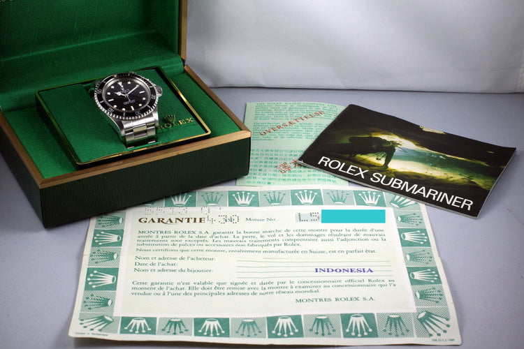 1989 Rolex Submariner 5513 with Box and Papers