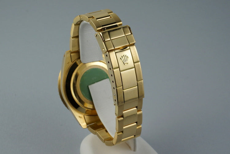 1985 Rolex YG Blue Submariner 16808 with Box and Papers