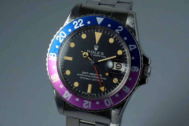 1967 Rolex GMT 1675 Mark I Dial with Fuchsia Bezel