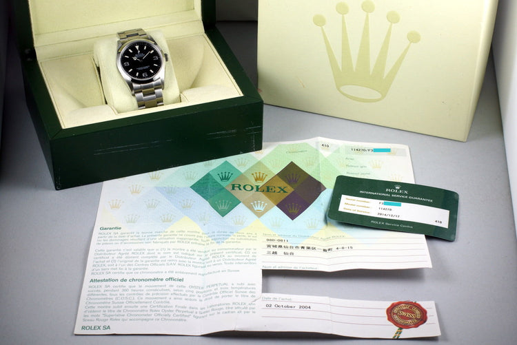 2004 Rolex Explorer 114270 with Box and Papers
