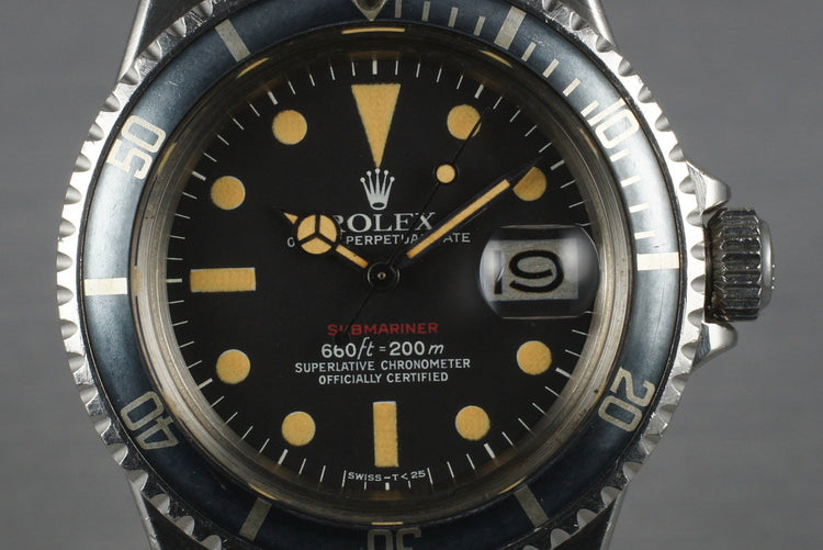 1972 Rolex RED Submariner 1680 Mark 6 Dial with Box and Papers