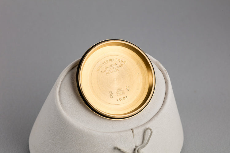 1969 Rolex 18K YG DateJust 1601 with No Lume Champagne Dial