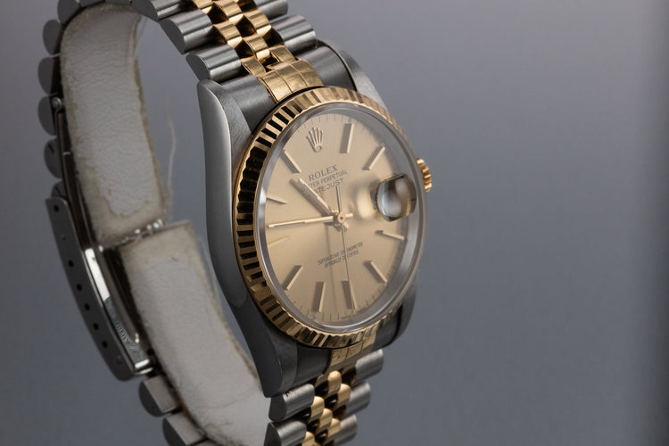 1993 Rolex Two-Tone DateJust 16233 Champagne Dial with Box and Papers