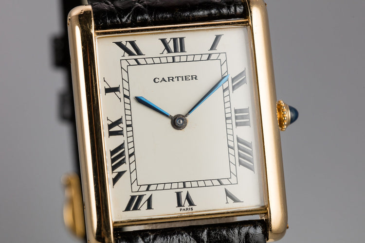 1970's Cartier 18K YG Louis Cartier Tank Jumbo Automatic