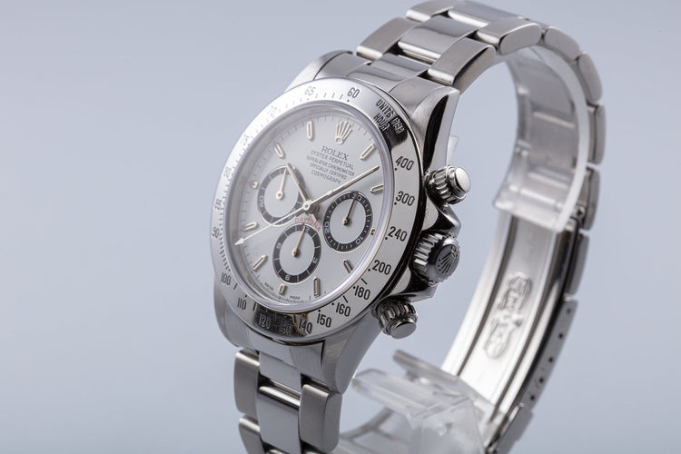 1993 Rolex Zenith Daytona 16520 White Service Dial with Service Papers & Box