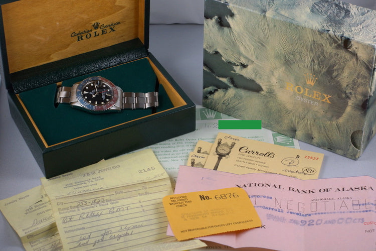 1975 Rolex GMT 1675 with Box and Papers