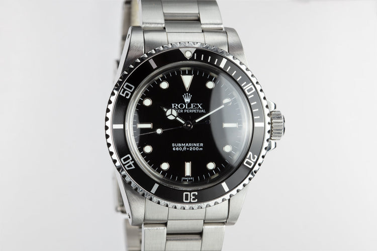 1986 Rolex Submariner 5513 Glossy "SWISS" Only Luminova Service Dial with Box and Papers