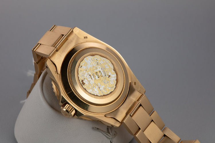 1981 Rolex 18K YG Submariner 16808 Matte Black Nipple Dial