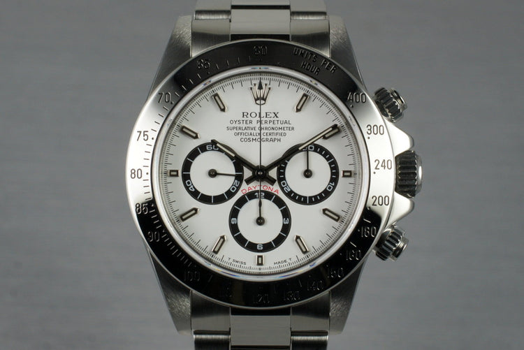 1997 Rolex SS Zenith Daytona 16520 White Dial with Box and Papers