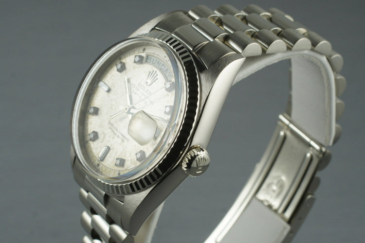 1969 Rolex 18K White Gold Day-Date 1803 with Factory Diamond Dial