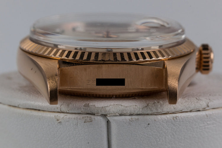 1972 Rolex Rose Gold Day Date 1803 Factory Diamond Silver Dial