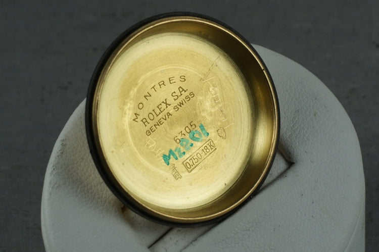 Rolex 18K Gold Datejust 6305 with Roulette date wheel and Serpico Y Laino